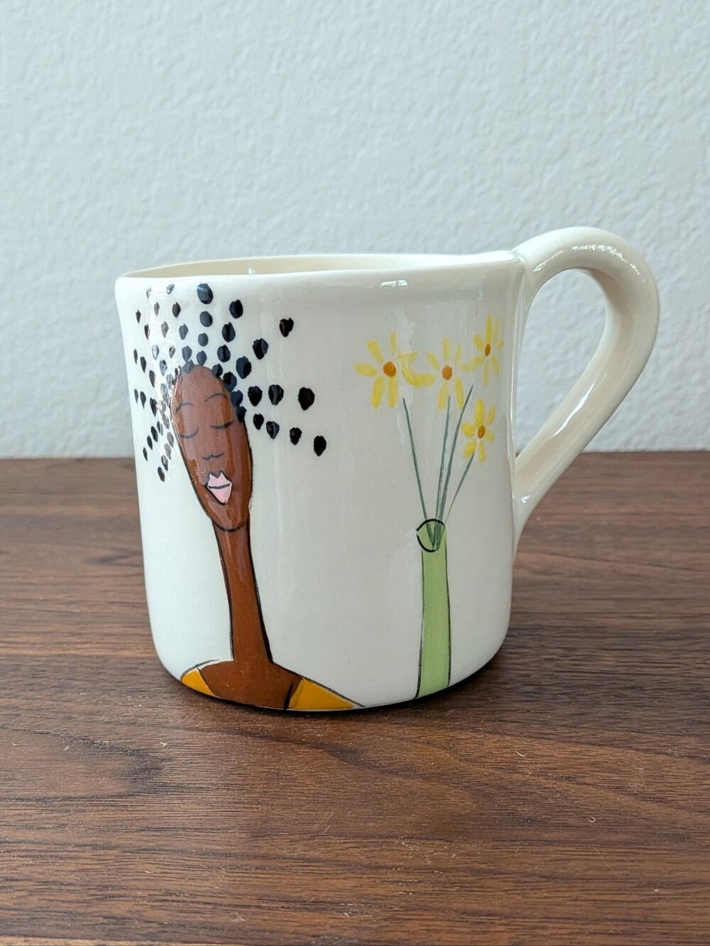 Zebi Designs Ceramic Mug "Macy" Hand Painted Floral Artistic 4"